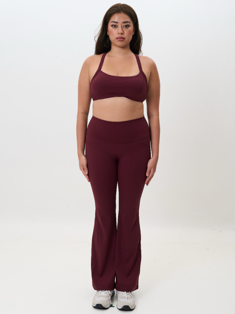 Sculpt Flare Leggings (Wine Red)